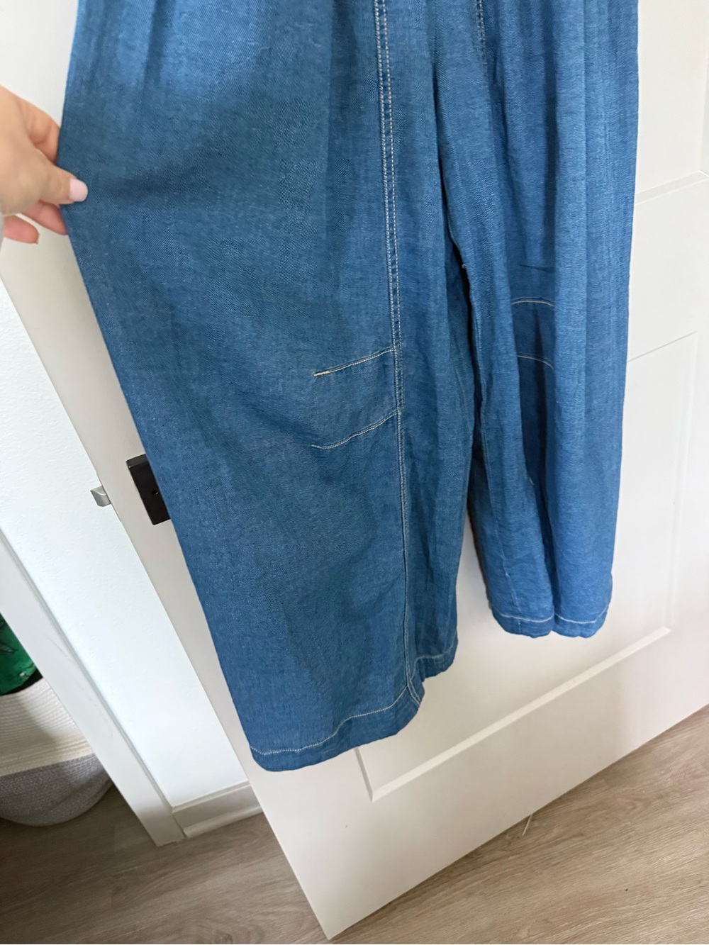 Anthropologie 100% Cotton Wide Leg Jumpsuit - XS in Dark Denim - Picture 7 of 16